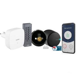 Tedee Smart Lock Tedee Go Retrofit Smart Lock for Deadbolts - WiFi, Bluetooth & Code Access with App, Keypad, Web Portal, Link - Black