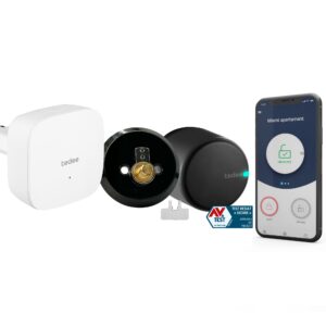 Tedee Smart Lock Tedee Go Retrofit Smart Lock for Deadbolts - WiFi & Bluetooth Access with App, Web Portal, Link - Black