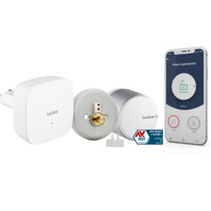Tedee Smart Lock Tedee Go Retrofit Smart Lock for Deadbolts – WiFi & Bluetooth Access with App, Web Portal, Link – Silver