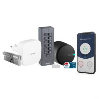 Tedee Smart Lock Tedee Go Retrofit Smart Lock for Mortise Locks - WiFi, Bluetooth & Code Access with App, Keypad, Web Portal, Link - Black