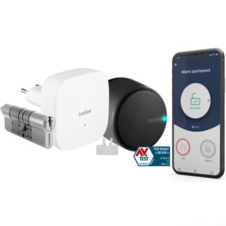 Tedee Smart Lock Tedee Go Retrofit Smart Lock for Mortise Locks - WiFi & Bluetooth Access with App, Web Portal, Link - Black