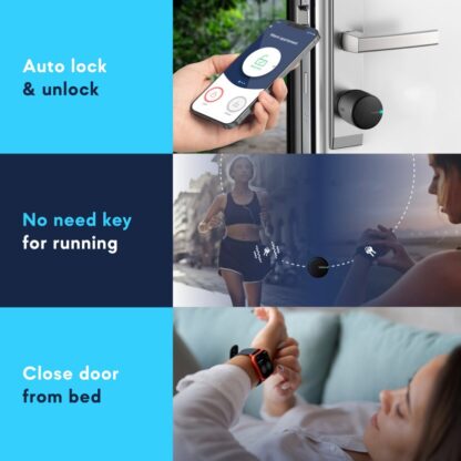 Tedee Smart Lock Tedee Go Retrofit Smart Lock for Multipoint Locks - WiFi, Bluetooth & Code Access with App, Keypad, Web Portal, Link - Black - Image 3