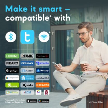 Tedee Smart Lock Tedee Go Retrofit Smart Lock for Multipoint Locks - WiFi & Bluetooth Access with App, Web Portal, Link - Silver - Image 6